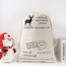 Creative Custom Printing Christmas Gift Drawstring Bag Cloth Shopping Bag